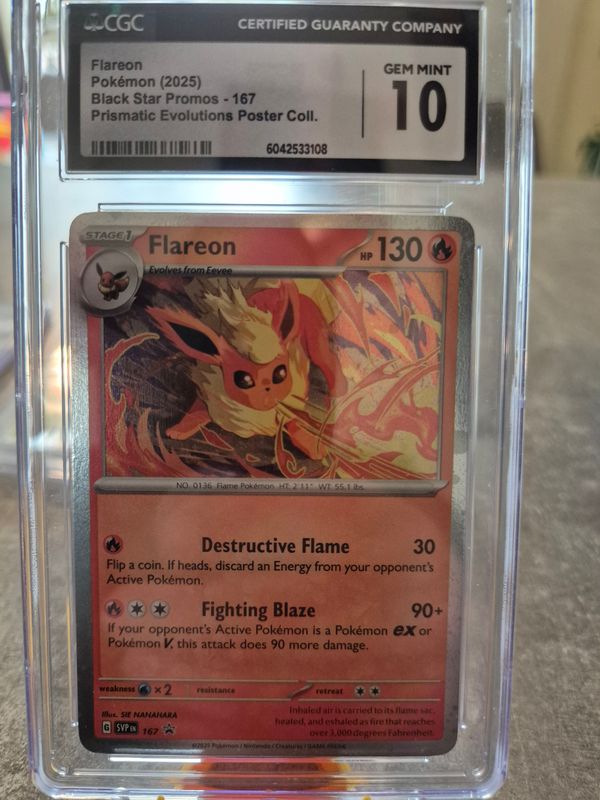 2025 pokémon flareon black star promo cgc 10