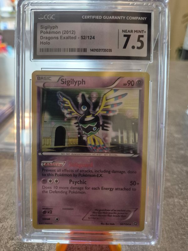 2012 pokémon sigilyph cgc 7,5 holo