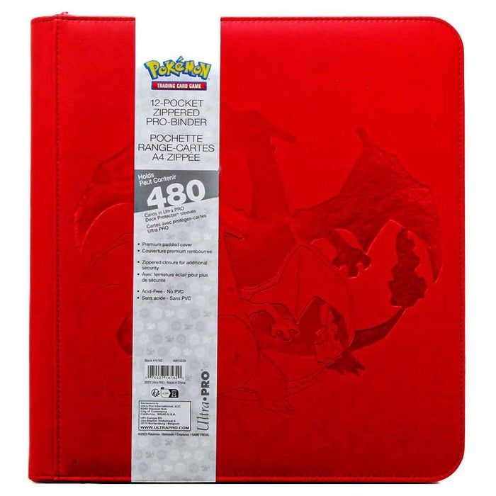 Elite Series Premium Zippered 12 Pocket Pro Binder: Charizard