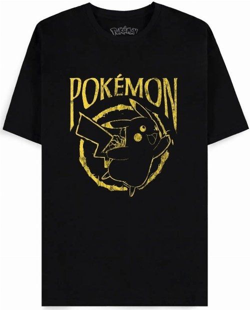 Pokemon - Pikachu Thunderstrike Black T-Shirt  Maat XL