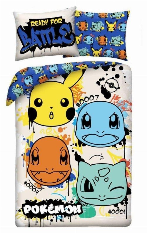 Pokemon - Pikachu with Starters Duvet Set (Duvet & Pillow)