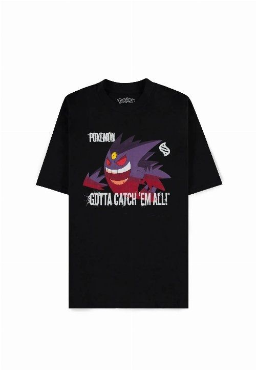 Pokemon - Mega Gengar "Gotta Catch ’Em All!" Black T-Shirt  Maat L