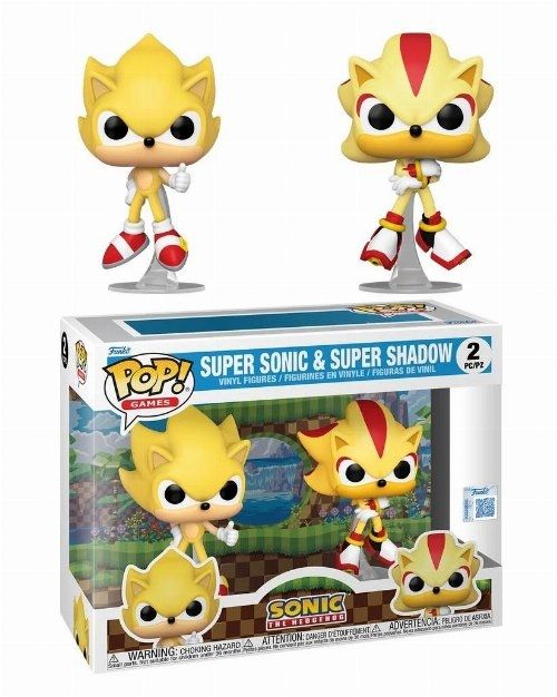 Figures Funko POP! Sonic The Hedgehog - Super Sonic & Shadow (Flocked) 2-Pack (Exclusive)