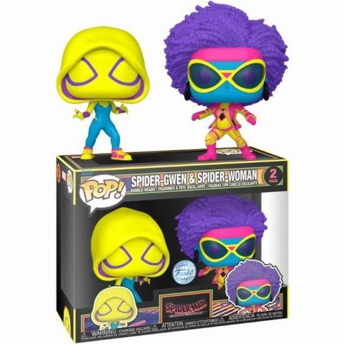 Figures Funko POP! Marvel: Spider-Man Across the Spider-Verse - Spider-Gwen and Spider-Woman (Black Light) 2-Pack (Exclusive)