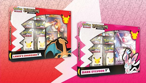 Pokémon TCG 25th Anniversary Celebrations V Box Lances Charizard V/Dark Sylveon V 2x Bundle Pokémon TCG 25th Anniversary Celebrations V Box Lances Charizard V/Dark Sylveon V 2x Bundle