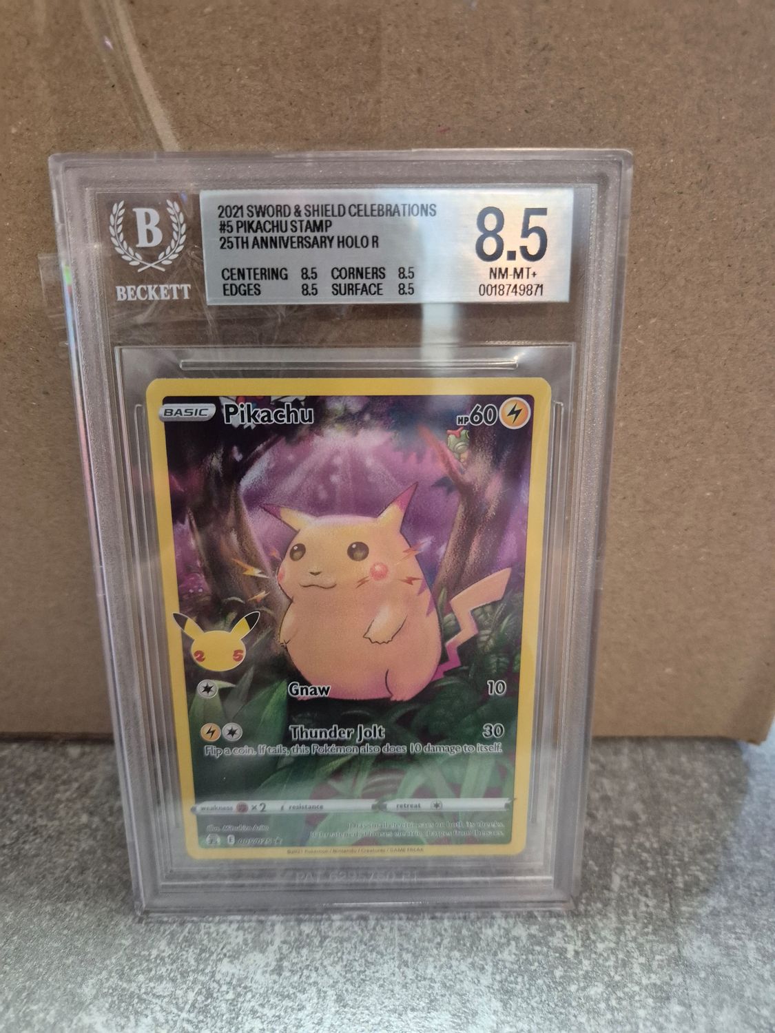 Pikachu Full Art 2021 Sword & Shield Celebrations becket grading