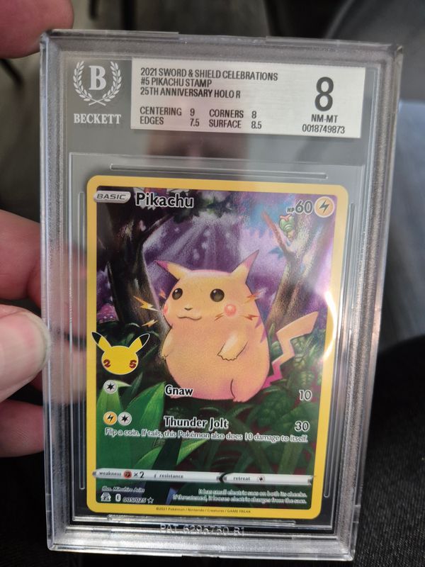Pikachu Full Art 2021 Sword & Shield Celebrations becket grading