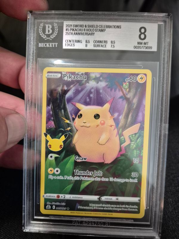 Pikachu Full Art 2021 Sword & Shield Celebrations becket grading