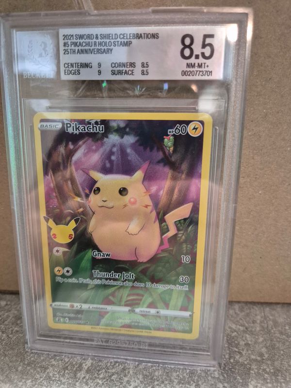 Pikachu Full Art 2021 Sword & Shield Celebrations becket grading
