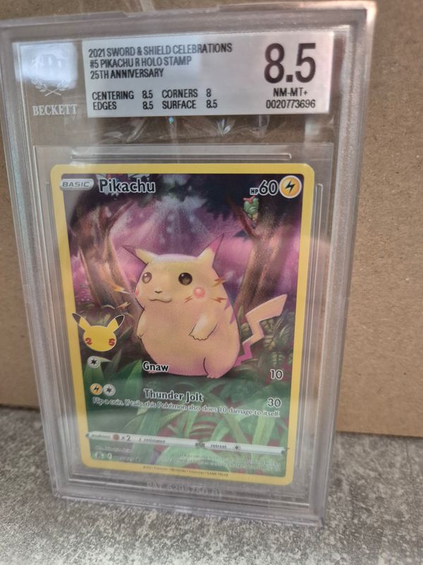 Pikachu Full Art 2021 Sword & Shield Celebrations becket grading