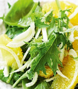 spring greens with our lemon parmesan dressing tossed with fennel and orange
[tin] [serves 1 to 2]
