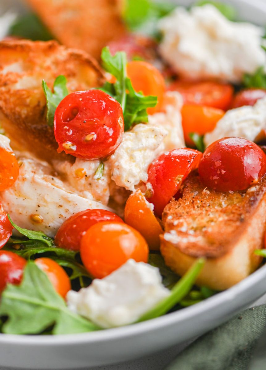 Burrata with Roasted Tomatoes and Basil for TWO