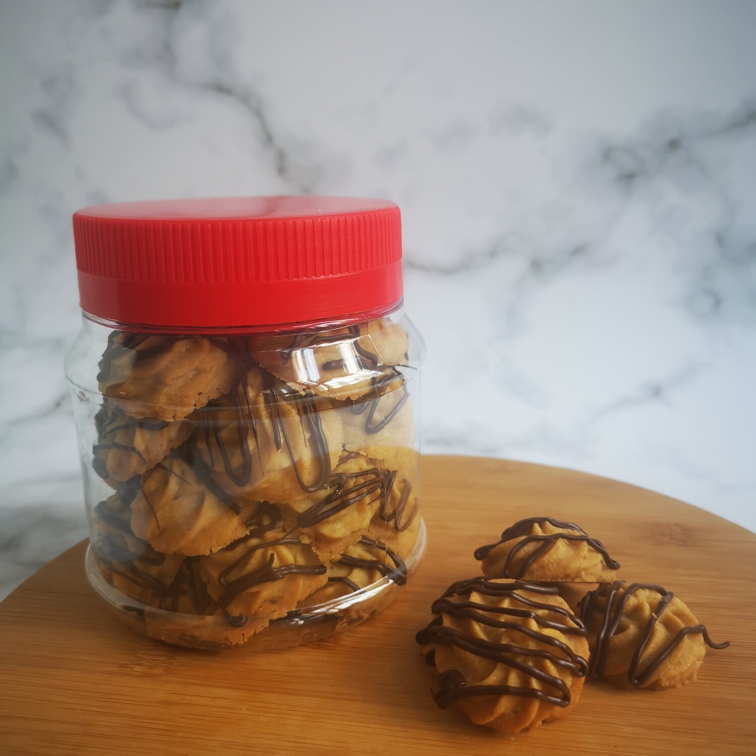 Coffee Butter Cookies with Dark Chocolate Drizzle