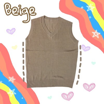เสื้อกั๊กไหมพรม สีเบจ Beige