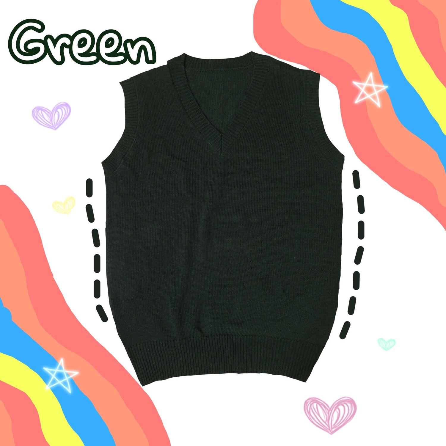 เสื้อกั๊กไหมพรม สีเขียว Green
