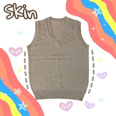 เสื้อกั๊กไหมพรม สีเนื้อ