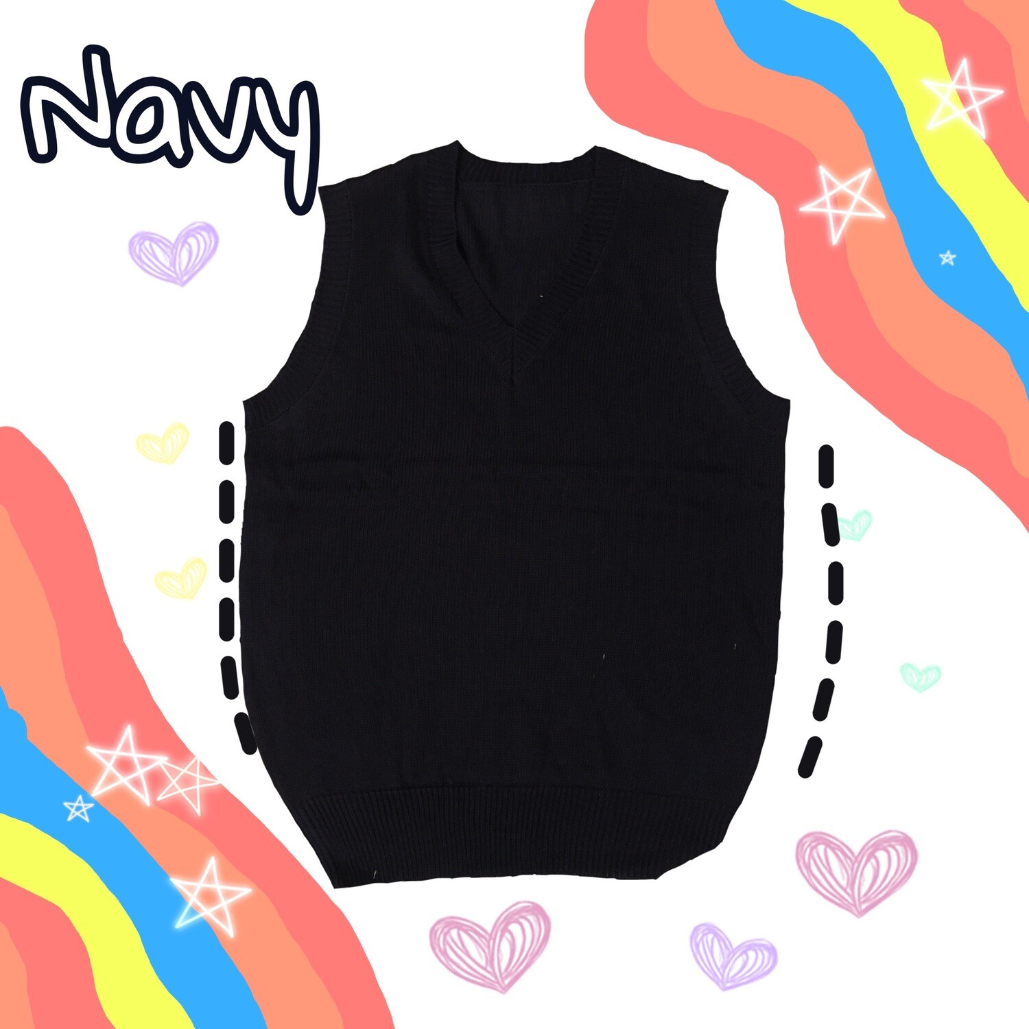 เสื้อกั๊กไหมพรม สีกรม Navy