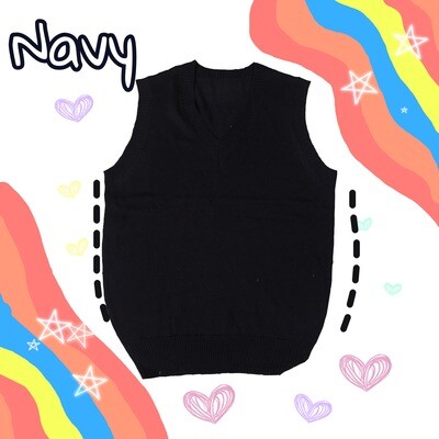 เสื้อกั๊กไหมพรม สีกรม Navy