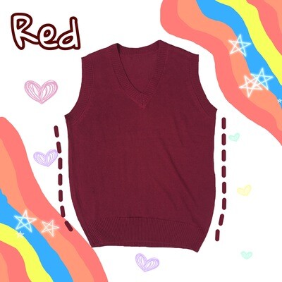 เสื้อกั๊กไหมพรม สีแดง Red