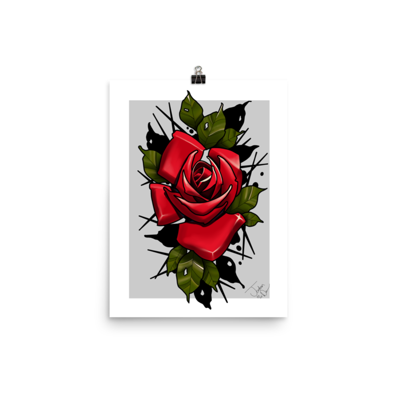 Neo Traditional Rose Art Print