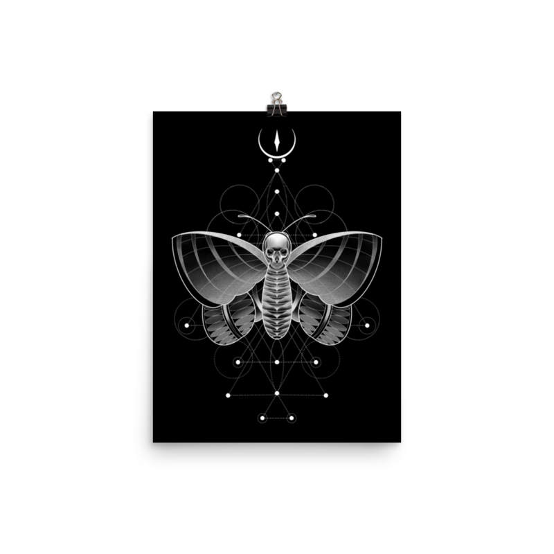 Geometric Death Moth Art Print