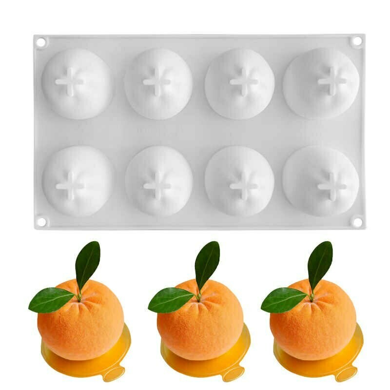 Orange silicone mold(8 cavities)