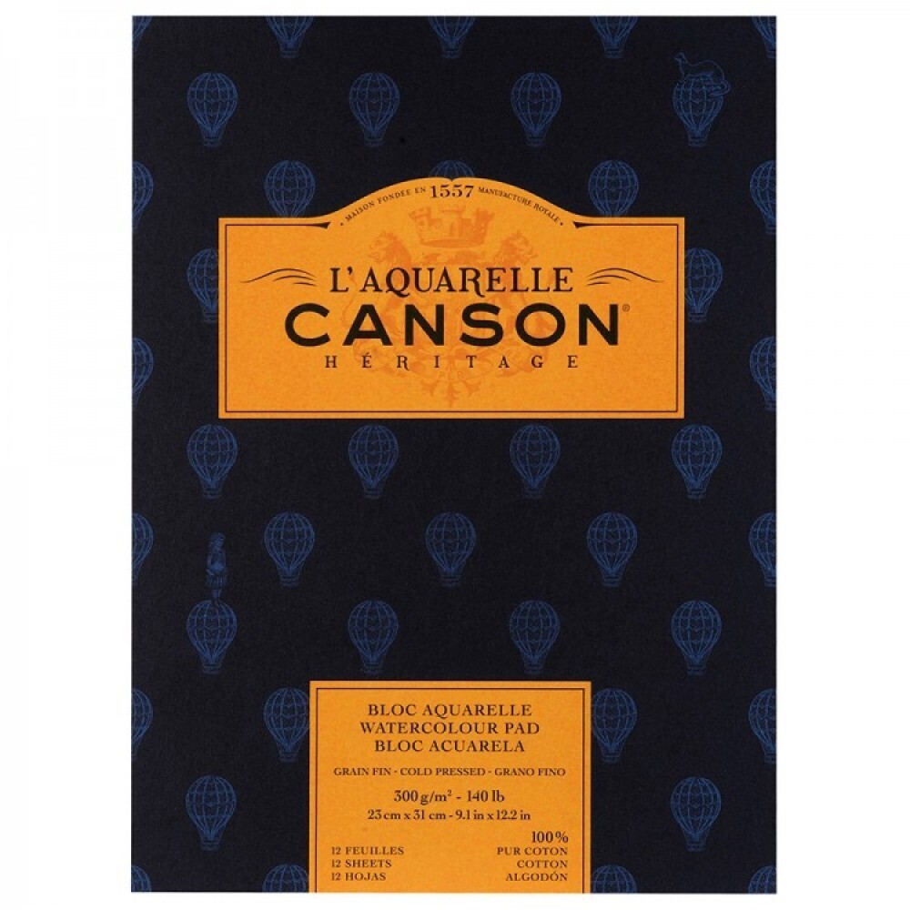 Canson ® Héritage Aquarelle COLD PRESSED 12 SHEETS 300G