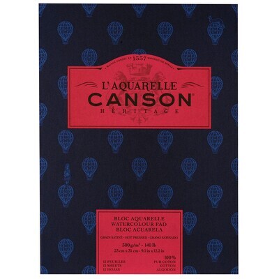 CANSON ® HÉRITAGE AQUARELLE HOTE PRESSED 12 SHEETS 300G