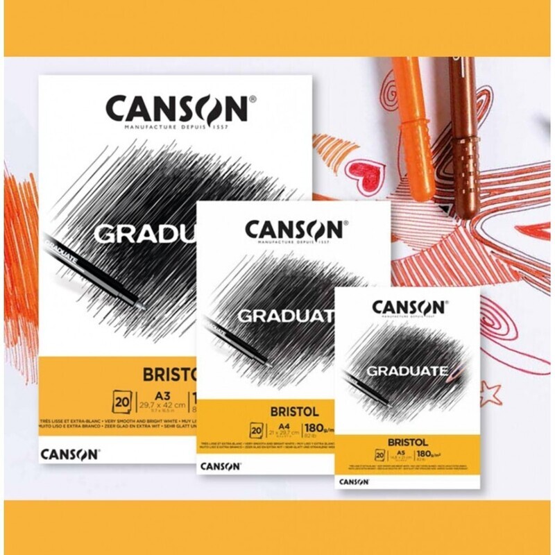 Canson Graduate Bristol 180 GSM 20 SHEETS