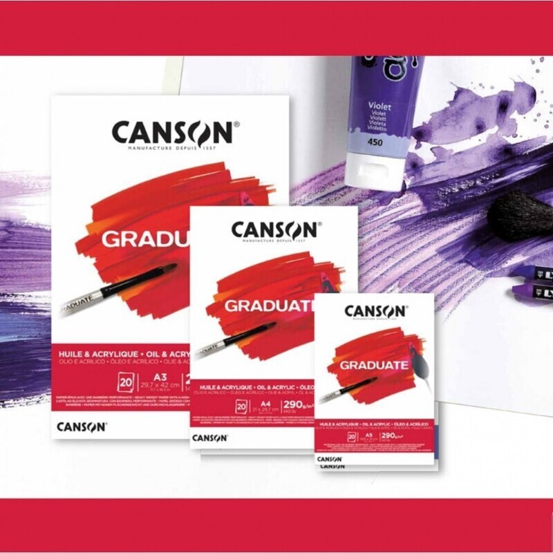 Canson Graduate Oil &amp; Acrylic 290 GSM 20 SHEETS