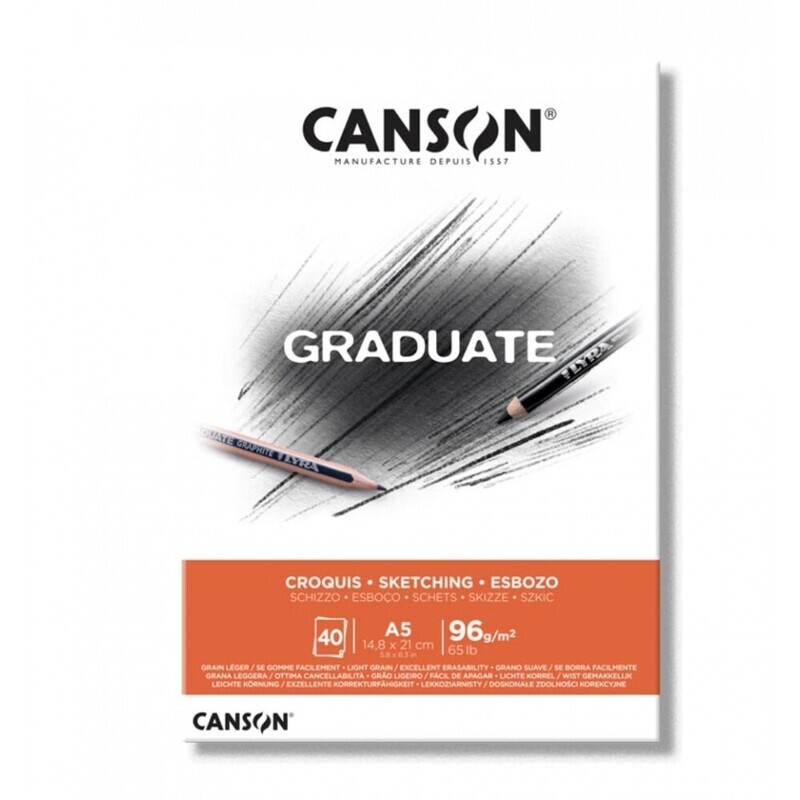 Canson Graduate Sketching 96 GSM 40 SHEETS, Pad Size: A5