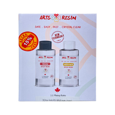 Offer extra 15% ( 1.092 ml )Arts Resin Kit 32 oz / offer 15% more than the original quantity / 1.092 ml/ 1.150