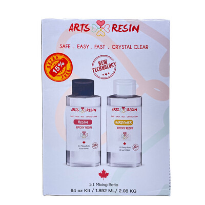 Offer extra 15% ( 2.175 ml )Arts Resin Kit 64 oz / offer 15% more than the original quantity / 2.175 ml/ 2.392