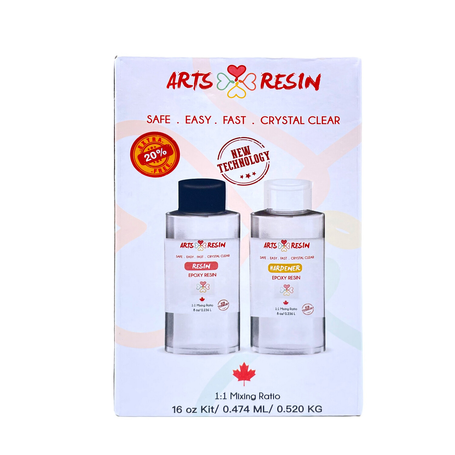 Offer extra 20% ( 0.568 ml )Arts Resin Kit 16 onz / 0.568 ml/ 0.624 kg