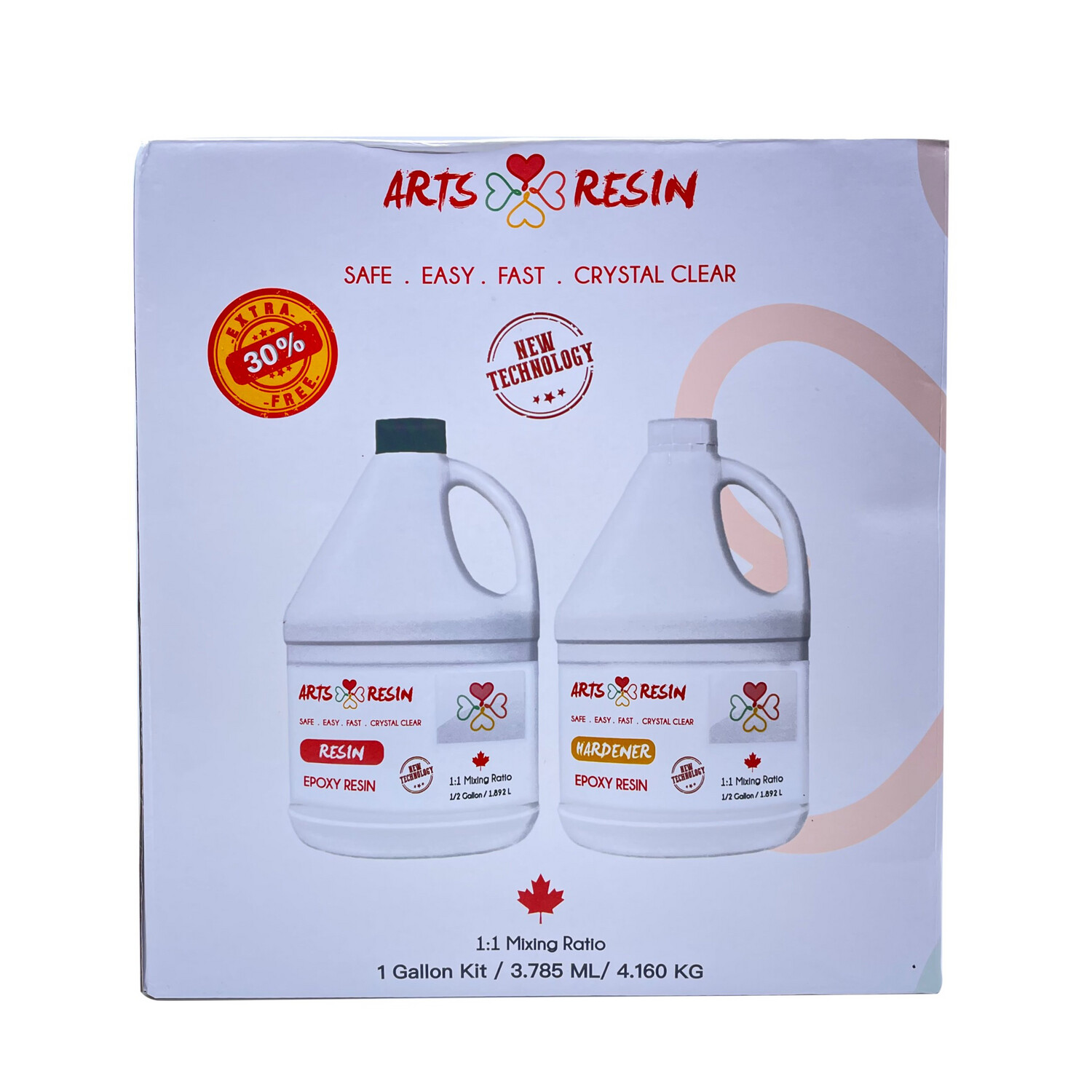 Offer extra 30% ( 4.920 ml )Arts Resin Kit 1 gallon / offer 30% more than the original quantity / 4.920 ml/ 5.500 kg
