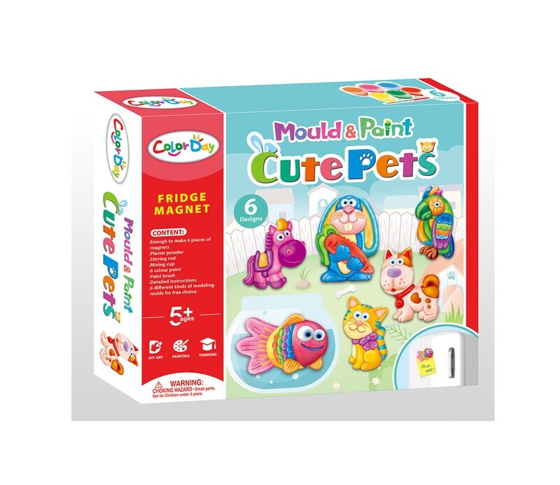 DIY plaster painted toy fridge magnet Cute Pets