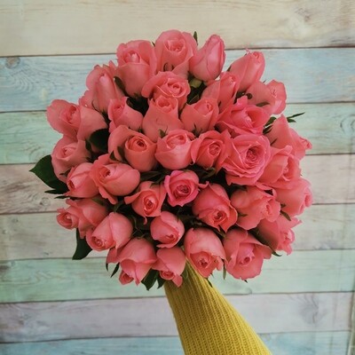 35 розовых роз кения Анна Карина