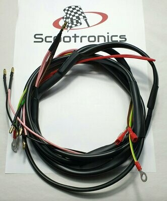 Lambretta universal black wiring loom for series 3 or GP frame with front brake wire