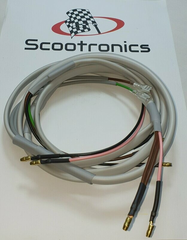 Lambretta standard electronic wiring loom for series 3 or GP frame in Grey sleeving