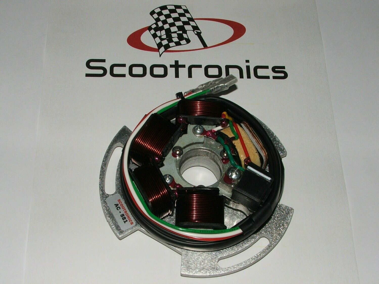 Lambretta DC Stator for LI Taper Crankshaft - Black Sleeving Lambretta DC Stator for LI Taper Crankshaft - Black Sleeving