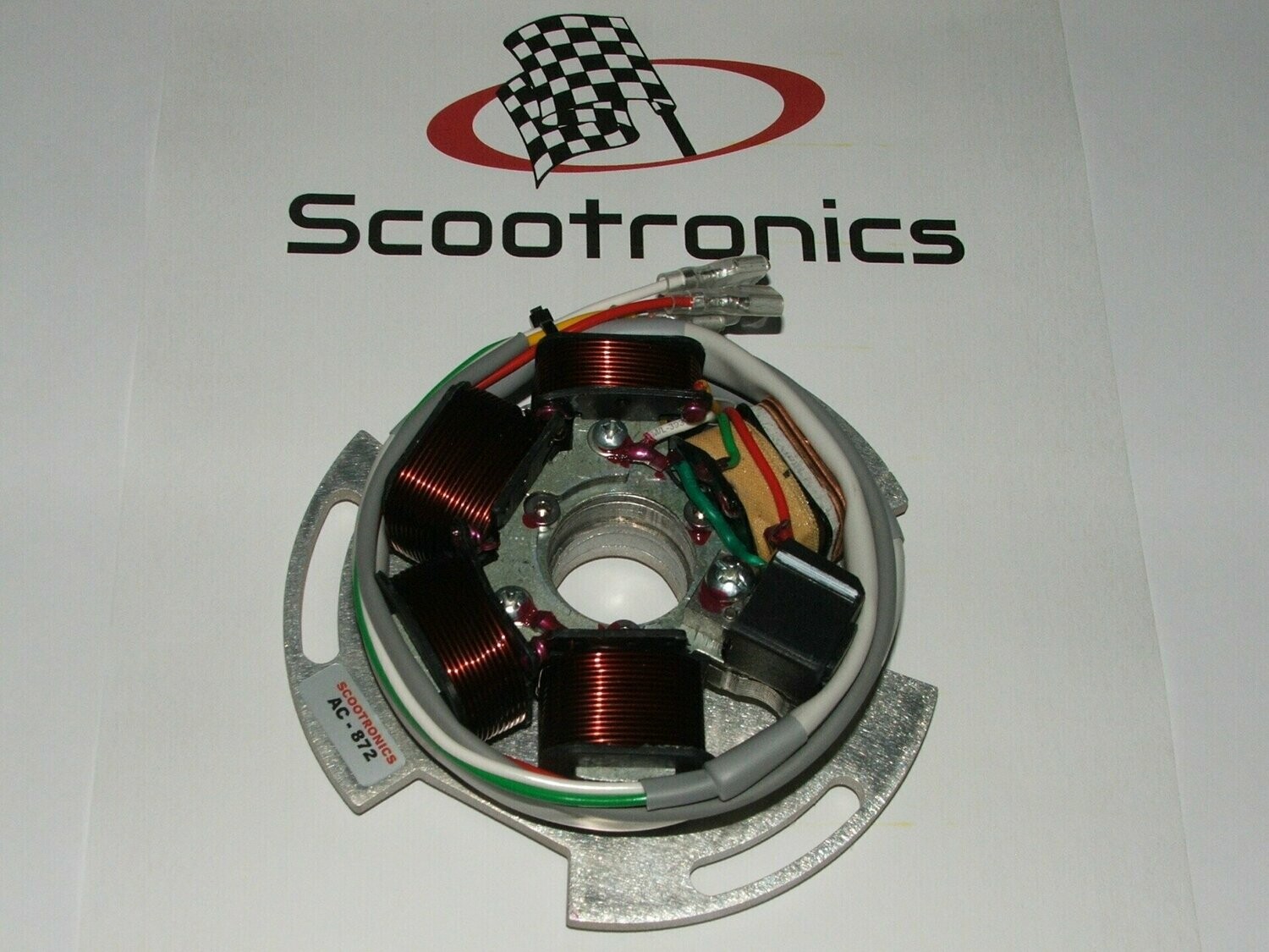 Lambretta DC Stator for LI Taper Crankshaft - Grey Sleeving Lambretta DC Stator for LI Taper Crankshaft - Grey Sleeving