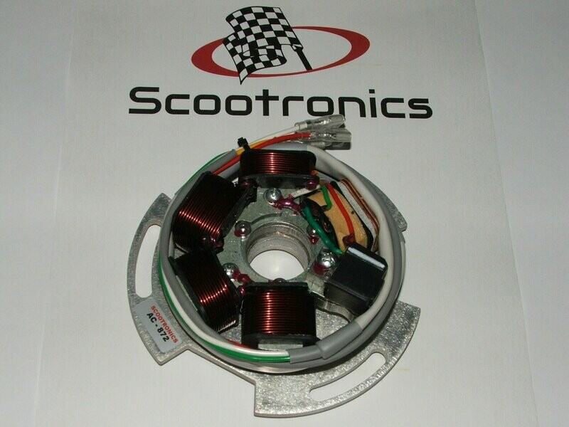 Lambretta DC Stator for LI Taper Crankshaft - Grey Sleeving