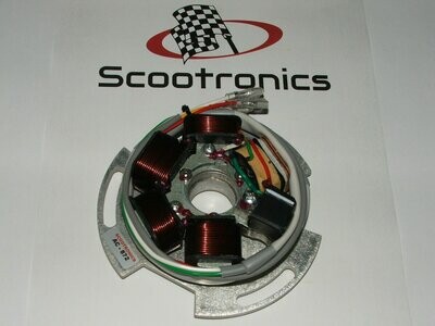Lambretta DC Stator for LI Taper Crankshaft - Grey Sleeving Lambretta DC Stator for LI Taper Crankshaft - Grey Sleeving