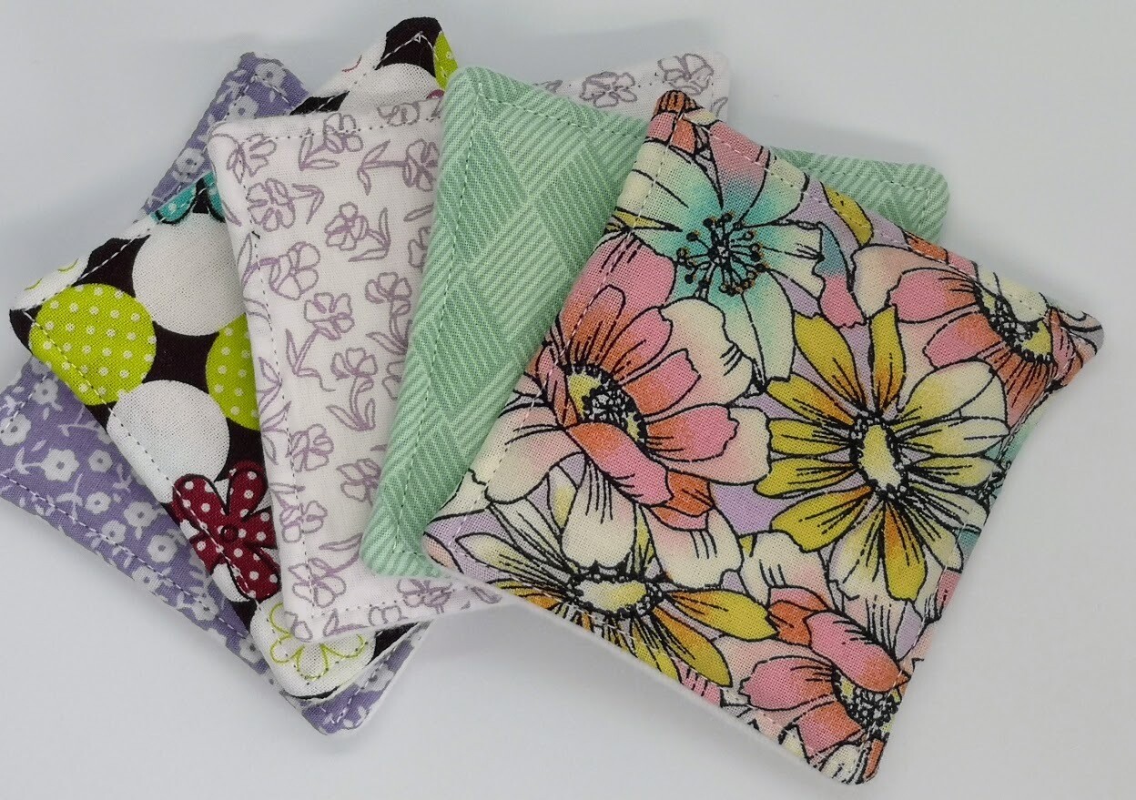 5 Make Up Pads - Pink and Purple