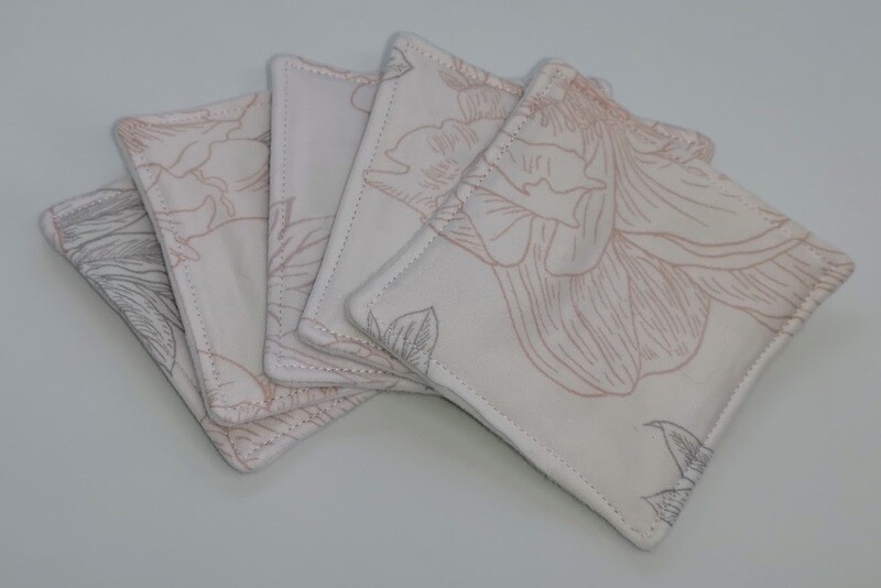 5 Make Up Pads - Pink and Grey 5 Make Up Pads - Pink and Grey