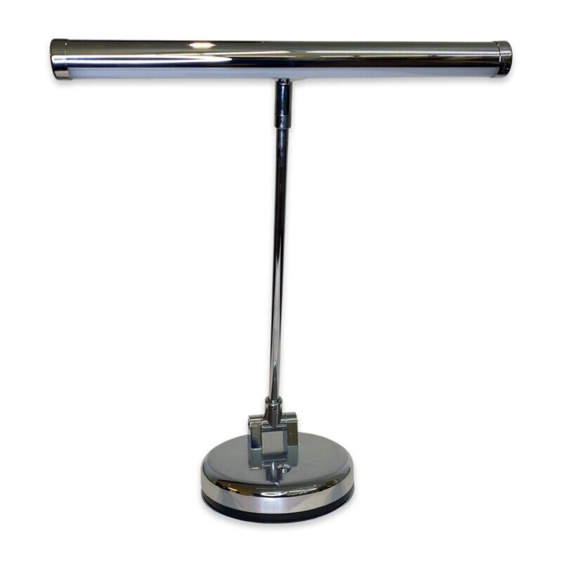 <Pianolamp GPPD chroom hoogglans  heeft twee instellingen om de lamp zachter of harder te zetten en  heeft een LED-lamp, die energiezuinig, duurzaam en milieuvriendelijk is.>