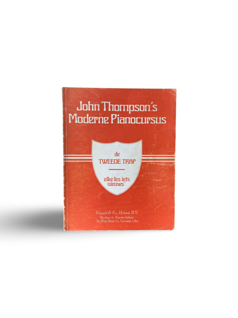 < JOHN THOMPSON'S MODERNE PIANOCURSUS DE TWEEDE TRAP, tweedehands pianoboek, pianoaccessoires.com>