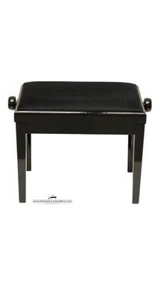 Verstelbare GPPD Pianobank Model 3 zwart hoogglans met zwarte stofzitting