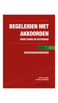 Lesboek 'Begeleiden met Akkoorden Deel 1' voor pianobegeleiding door Abel en Lamfers