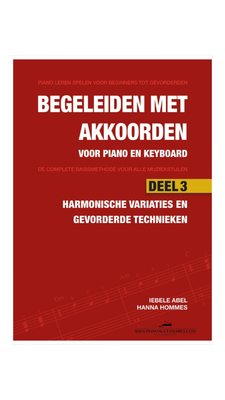 Lesboek 'Begeleiden met Akkoorden 3' voor gevorderde pianobegeleiding, door Abel en Lamfers